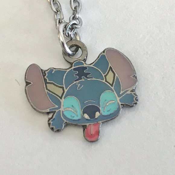 Vintage Disney Lilo & Stitch Necklace Charm Aulani Hawaii Ohana Disneyana 18" - Picture 1 of 5